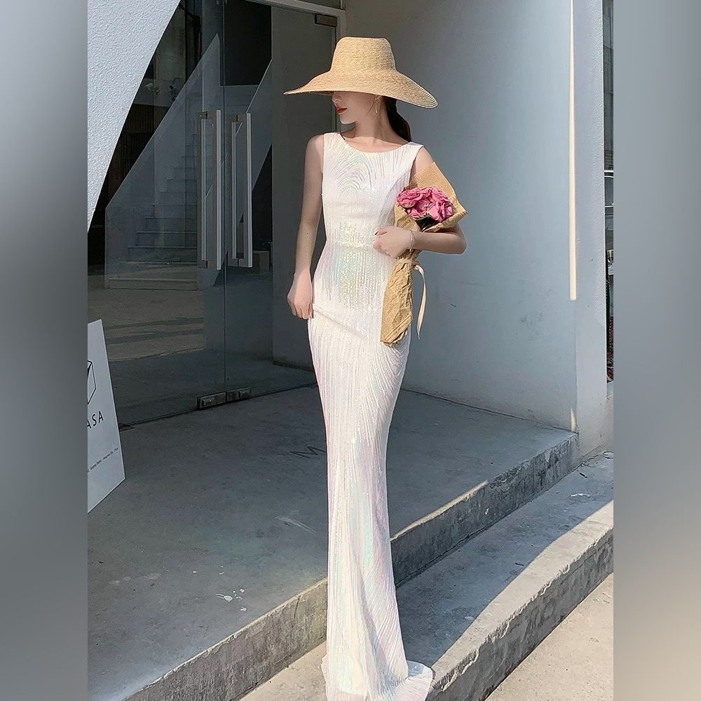 Radiant White Sleeveless Maxi Dress - Picture 4 of 4